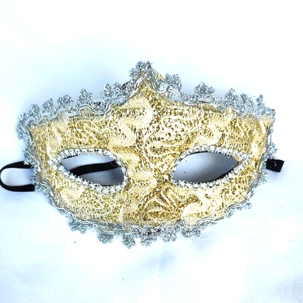 Elegant Gold and Silver Masquerade Mask